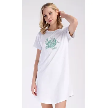 Dámská noční košile s krátkým rukávem Želva světle šedá XXL