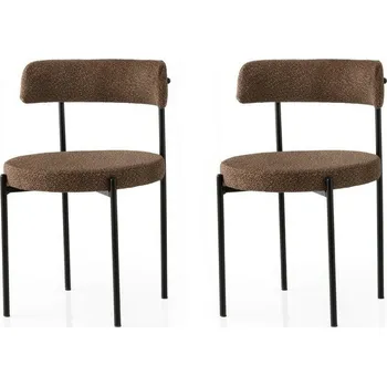 Jídelní židle Sada jídelních židlí Gini Brown and Black, 2 ks, hnědá