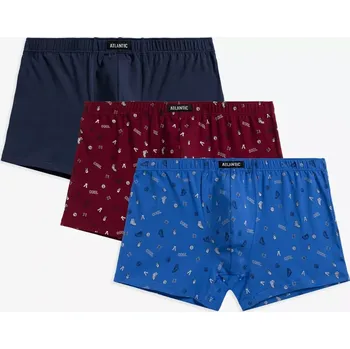 Pánské oblečení Boxerky Atlantic 3MH-188 A'3 S-2XL khaki-černá-modrá XXL