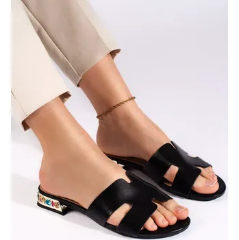 Dámské žabky Originální černé dámské nazouváky bez podpatku 37