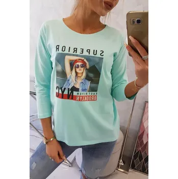 Dámská halenka Halenka s potiskem Superior v mátové barvě UNI