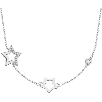 Náhrdelník Stříbrný náhrdelník se zirkony - hvězdy - AP539-2590
