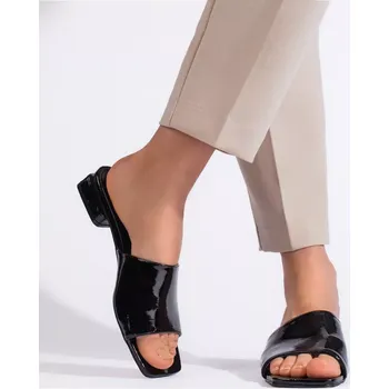 Pánské ponožky Pěkné nazouváky černé dámské na širokém podpatku 36