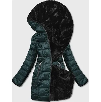 Zelená oboustranná dámská bunda - kožíšek (b8053-10) odstíny zelené S (36)