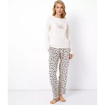 Dámské pyžamo DÁMSKÉ PYŽAMO GINGER LONG krém XS