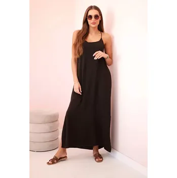 Dámské šaty Dlouhé šaty bez ramínek hnědý UNI