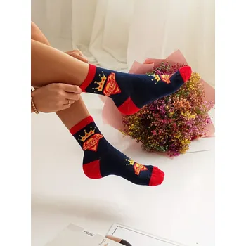 Pánské ponožky Dámské ponožky Milena 0200 Super máma 37-41 námořnická modř-červená 37-41