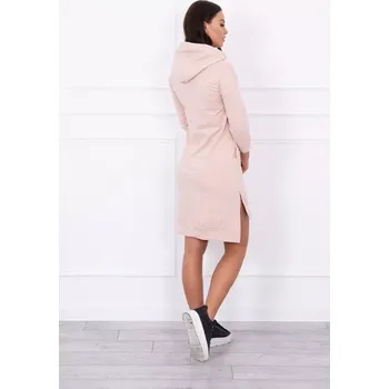 Dámské šaty Šaty s delšími zády a barevným potiskem v tmavě pudrově růžové barvě UNI