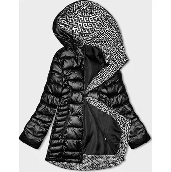 Černá dámská prošívaná bunda s kapucí S'west (B8028-1) odstíny černé 46