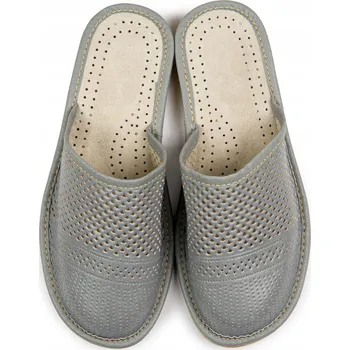 Dámská obuv NOWO Dámské kožené šedé pantofle velikost vel.