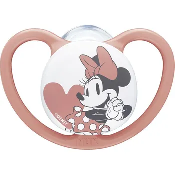 dudlíky NUK Dudlík Space Disney Mickey v boxu, červený 0-6m