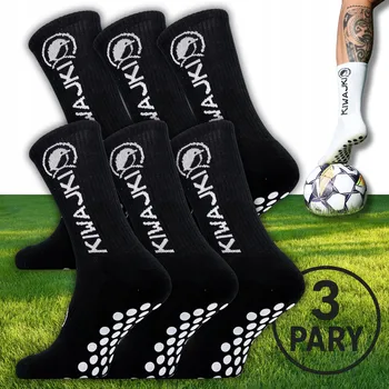 Pánské ponožky Protiskluzové fotbalové Ponožky tréninkové KIWAJKI černé 46-49 XL 3 PÁRY