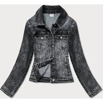 Krátká černá dámská džínová bunda (POP5989-K) černá XL (42)