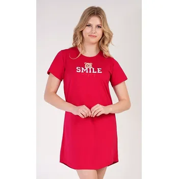 Dámská noční košile s krátkým rukávem Méďa Smile světle šedá S