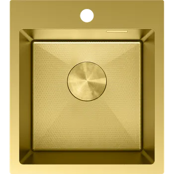 Granitový dřez Mexen Solix nerezový dřez 1-komorový 400 x 450 mm, zlatý HC - 6401401000-55HC Ocelové dřezy