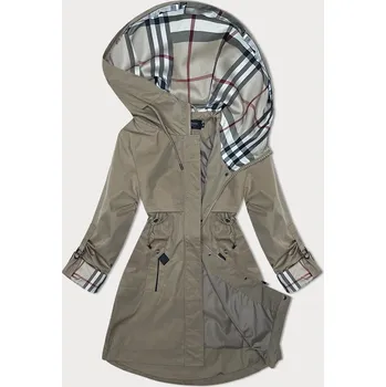 Bunda parka ve světlé khaki barvě s ozdobnou podšívkou BH Forever (3) (BH-2401BIG) odstíny zelené 48