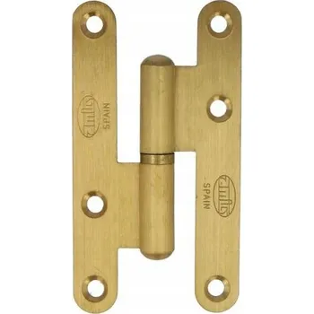 pant Mosazný dveřní závěs PRAVÝ, saténový mosaz, 80x41x2,3mm