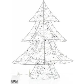 Vánoční dekorace FIGURKA VÁNOČNÍ STROMEK LED STŘÍBRNÝ 36x29x8CM