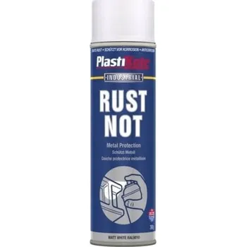 Barva ve spreji Plastikote Matná bílá barva ve spreji Rust Not Metal Protection 500 ml