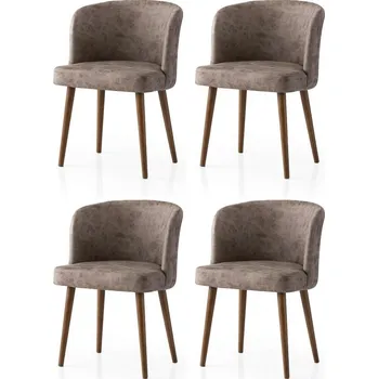 Jídelní židle Sada jídelních židlí Zen Mink and Black, 4 ks, hnědá