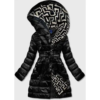 Lehká černá dámská zimní bunda se zateplenou kapucí (omdl-019) odstíny černé M (38)