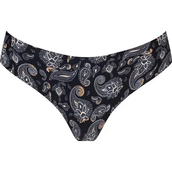 Dámské spodní prádlo Dámské kalhotky Paisley Simple Brasil černé se vzorem - Julimex XL