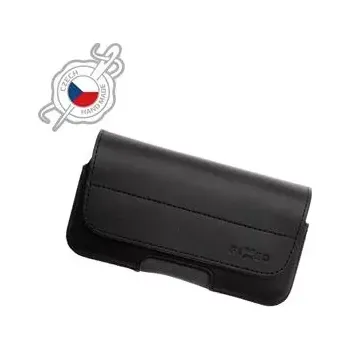 Pouzdro na mobilní telefon Horizontální kožené pouzdro FIXED Posh na opasek, vel. 4XL+ (plus), černé (Univerzální pouzdro či kryt na pásek, opasek z pravé hovězí kůže od českých zpracovatelů pro telefony s rozměry do 160 x 78 x 8,3 mm, velikost 4XL+)