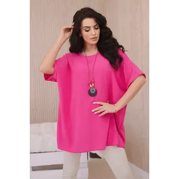 Oversized halenka s přívěskem růžový UNI