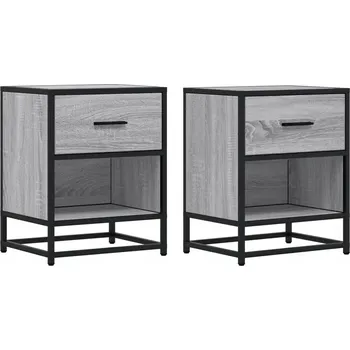 Noční stolek Noční Šuplík zásuvkou, šedý dub, Sonoma, 40x31x50 cm