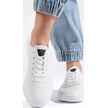 Dámské polobotky Výborné bílé polobotky dámské platforma 36