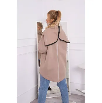 Dámská mikina Zateplená mikina se zipem na zádech tmavě béžová UNI