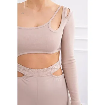 Dámská halenka Souprava s halenkou béžová UNI