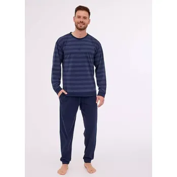 Pánské pyžamo Cornette pyžamo 117/279 dlouhé/r volné 14 S-2XL tmavě modrá L