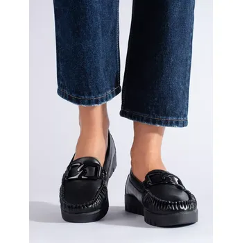 Dámské mokasíny Praktické mokasíny dámské černé platforma 38