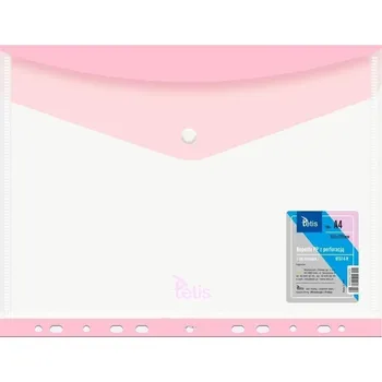 Obálka PP OBÁLKA NA PATENTKU S PERFORACÍ A4 RŮŽOVÁ TETIS