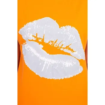 Halenka s potiskem rtů oranžová UNI