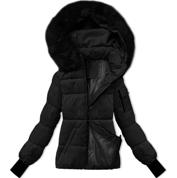 Černá dámská zimní bunda s odepínací kapucí S'west (B8303-1) odstíny černé XL (42)