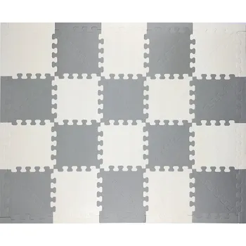 Pěnové puzzle iKido Eva šedo-krémové 60x60 cm 40 kusů