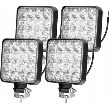 Přídavný světlomet SADA 4x PRACOVNÍ SVĚTLO 48W montáž do nárazníku HALOGEN 16LED 12V 24V OFFROAD