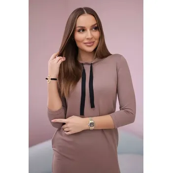 Dámské šaty Šaty s vázaným výstřihem moka UNI