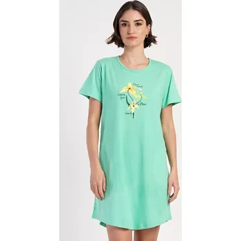 Dámské šaty Dámské domácí šaty s krátkým rukávem Paula zelená M
