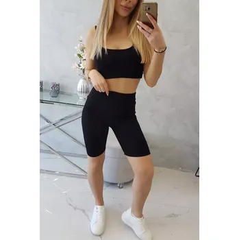 Dámská halenka Souprava s kalhotami s vysokým pasem černé barvy UNI