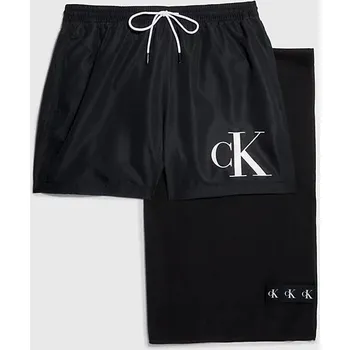 Pánské plavky Dárkové balení pánských plavek a ručníku KM0KM00849 BEH černá - Calvin Klein XL
