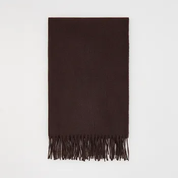 Čepice Reserved - Jednobarevný sátek s třásněmi - tmavě hnědá - 751FD-89X - 751FD-89X-ONE