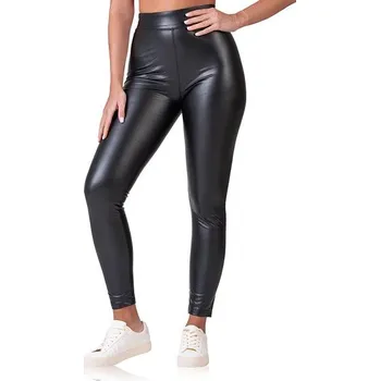 Dámské legíny Dámské legíny koženého vzhledu RELAX & GO LEATHEROPTIC LEGGINGS - BELLINDA - černá M