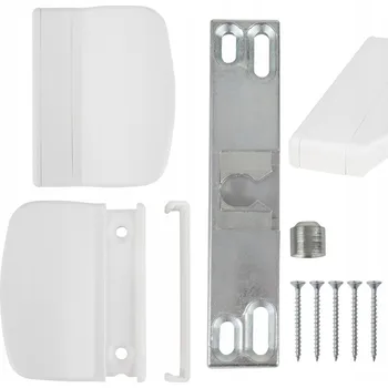 Nábytkové kování BALKÓNOVÝ ZÁPADKA S MADLEM PRO BALKÓNOVÉ DVEŘE, BÍLÁ + ZÁMEK PRO KUŘÁKY