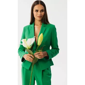 Dámské sako S353 Sako na míru s jedním knoflíkem - zelené EU M