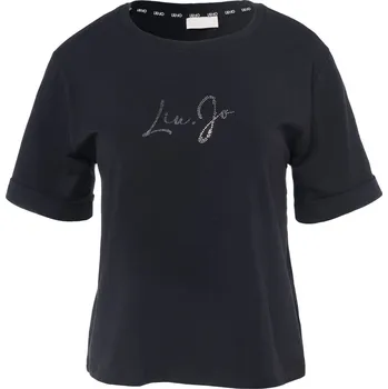 Dámské Tričko s krátkým rukávem LIU JO ECS T-SHIRT ST P M/C TA4135 TA4135JS003W9415 – Černá XS