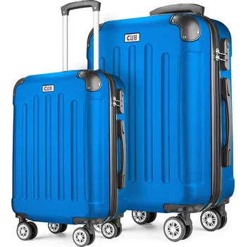 POSH Sada Cestovních Kufrů z ABS Plastu, Tvrdé, Modrá M+XL SET