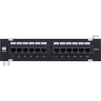 Patch panel Patch panel Netrack 104-15 12 portů, černý